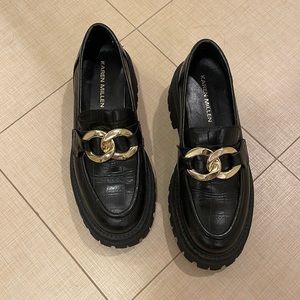 Karen Millen black lug sole loafers 39